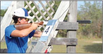 Bethel FFA Junior Vice President and junior Corban Winsett shoots in the sporting clays competition during the First Annual Bethel FFA Shooting Sports Invitational, held at the Shawnee Twin Lakes Trap Club on Sept. 22. Six schools participated in the Bethel 4-H & FFA Booster Club fund-raiser. Countywide & Sun/Natasha Dunagan