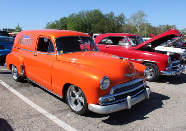 A 1951 Chevrolet Sedan Delivery, belonging to Steve Allen of McLoud, was one of 136 vehicles in the Eighth Annual Bethel Band Boosters Car Show Fundraiser on April 13. Allen said he has owned the car for 14 years, all told, since he sold it and bought it back. Countywide & Sun/Natasha Dunagan