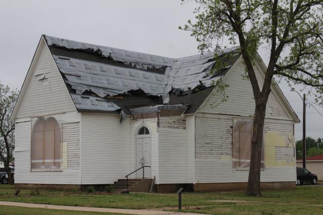 Stubblefield Chapel, on the OBU campus, still needs roof and window repair since the April 19, 2023 tornado. It also lost its steeple. According to the Wikimedia Commons website, the church was built in 1895 and was moved to this location in 1963. Countywide & Sun/Natasha Dunagan