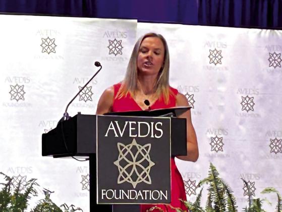 Olympic Gold Medalist Lindsay Tarpley shares her story of highs and lows and perserverance after a career ending injury during the Avedis Foundation and Pottawatomie Go Speaker Series Luncheon. Countywide &amp; Sun/Suzie Campbell